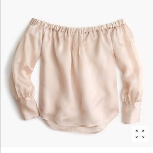 Collection silk organza off-the-shoulder top